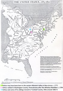 map showing where Arthur Van Wye (1772-1827) may have lived